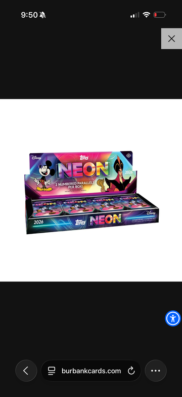 2026 Topps Disney neon hobby